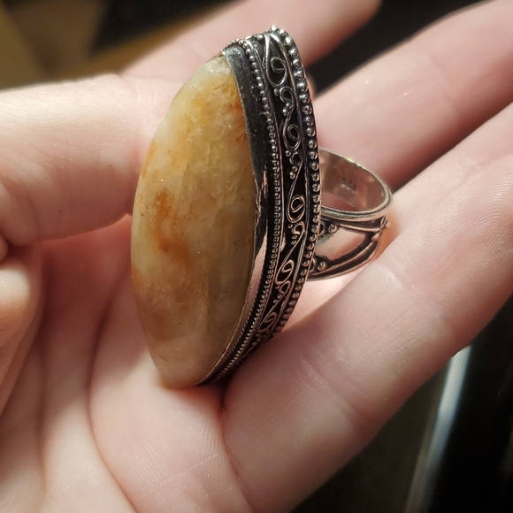 New Huge Sunstone 925 Silver Statement Ring. - Picture 6 of 14
